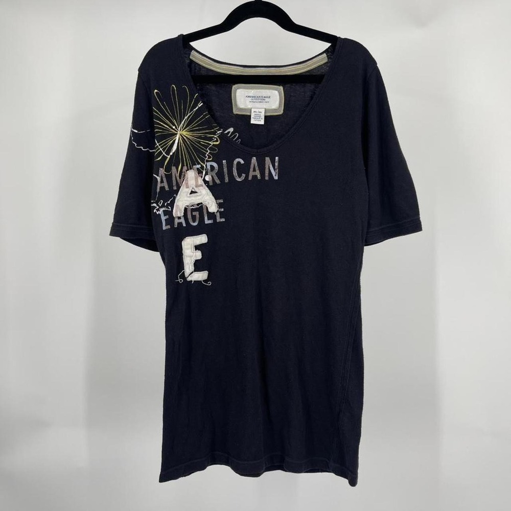 Vintage Y2K American Eagle Top Shirt Medium Grunge Preppy Graphic Bella 2010s